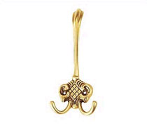 Brass Hat & Double Robe Hook, Brass Accessories