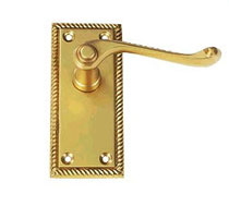 Brass HotForged Lever Latch Georgian, Brass Door Fittings