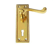 Brass HotForged Lever Latch Georgian, Brass Door Fittings