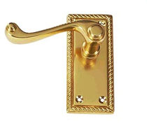 Brass HotForged Lever Latch Georgian, Brass Door Fittings