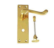Brass Hot Forged Lever Bathroom Lock Scroll, Brass Door Fittings