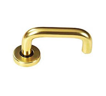 Brass 19MM Round Bar Lever on Concealed Fix Rose, Brass Door Fittings