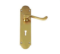 Brass Lever Lock Scroll, Brass Door Fittings