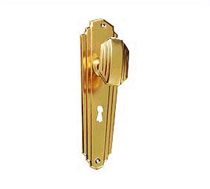 Brass Sheet Metal Art Deco Lever Lock, Brass Door Fittings