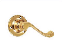 Brass Lever on Rose, Brass Door Fittings