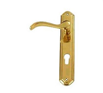 Polished Brass Hot Forged Lever Lock Set, Brass Door Fittings
