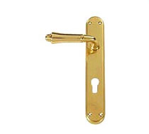 Polished Brass Hot Forged Lever Lock Set, Brass Door Fittings