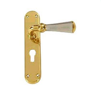 Polished Brass Hot Forged Lever Lock Set, Brass Door Fittings