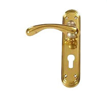 Polished Brass Hot Forged Lever Lock Set, Brass Door Fittings