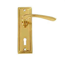 Polished Brass Hot Forged Lever Lock Set, Brass Door Fittings