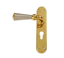 Polished Brass Hot Forged Lever Lock Set, Brass Door Fittings