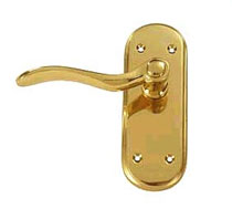 Polished Brass Hot Forged Lever Lock Set, Brass Door Fittings
